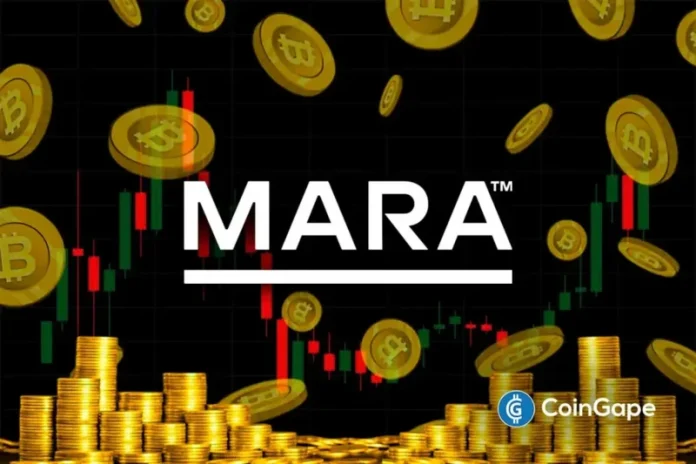 The MARA stock has climbed as much as 10% in premarket trading today following a filing that revealed that the Bitcoin miner sold part of its BTC holdings. The company revealed that it plans to use the proceeds to repurchase convertible notes. Marathon Digital Sells 15,133 BTC, MARA Stock Jumps 10% In an SEC filing,
The post <a href="https://coingape.com/news/stocks/bitcoin-miner-mara-dumps-15133-btc-stock-price-climbs-10/">Breaking: Bitcoin Miner MARA Dumps 15,133 BTC, Stock Price Climbs 10%</a> appeared first on <a href="https://coingape.com/">CoinGape</a>.